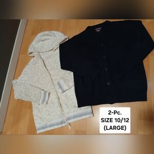 Girl's (Kids) | Lot of 2 Pc. | Navy Sweater and Zippered Hoodie